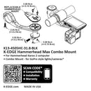K-EDGE Hammerhead MAX XL Combo Mount - 31.8mm Black Anodize