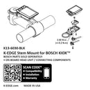 K-EDGE Bosch Kiox Adjustable Stem Computer Mount - Black