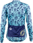 Salsa Womens Gravel Story Long Sleeve Jersey - Lite Blue Dark Blue YLW Large