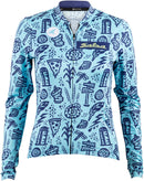 Salsa Women's Gravel Story Long Sleeve Jersey - Lite Blue Dark Blue YLW Medium