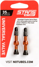 Stan's NoTubes Alloy Valve Stems - 35mm Pair Orange