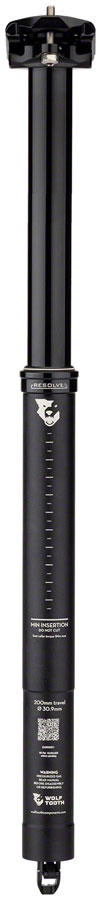 Wolf Tooth Resolve Dropper Seatpost - 30.9 200mm Travel Black