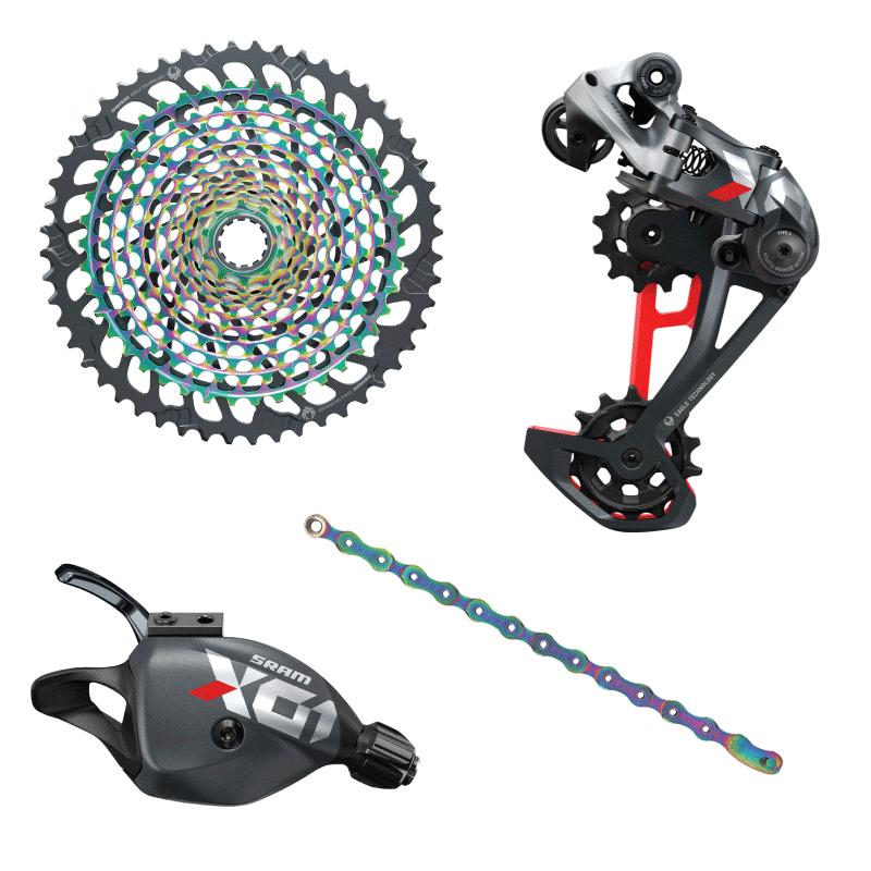 SRAM X01 Eagle Group set RED 10 52T 12 Speed Drivetrain With Rainbow C