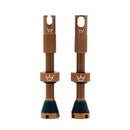 Peaty's Alloy Presta Valve Stem 42mm Pair Bourbon