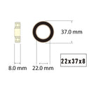 Wheels Manufacturing Sealed Bearings ABEC 3 Sealed Cartridge Bearing MR 22378 22x37x8mm Steel
