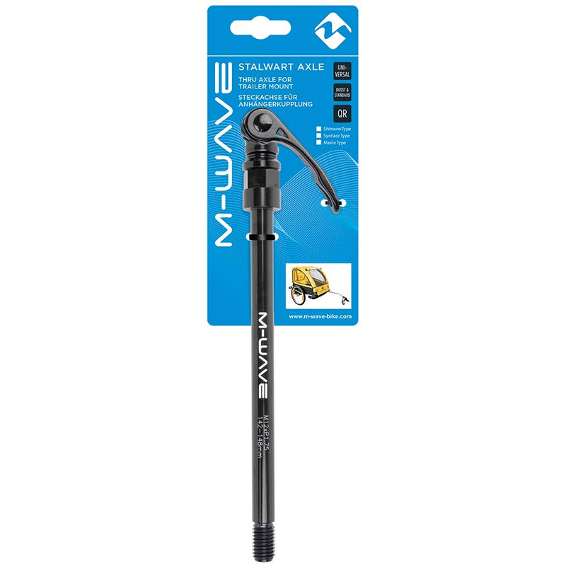 M-Wave Stalwart 171mm Thru Axle Rear 12x142mm TA Length: 171mm Thread Length: 20mm Thread Pitch: M12x1.00 Stalwart trailer