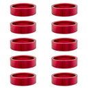 Origin8 Alloy Headset Spacers SHIS Spacer 1-1/8` x 10mm Red 10 to a bag Alloy
