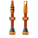 Peaty's Holeshot Fast Flow Tubeless Valves 42mm Mango Pair