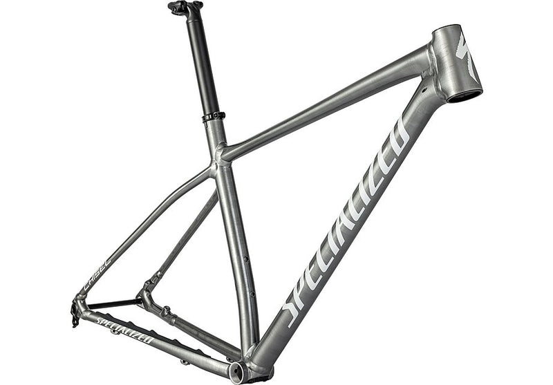 Specialized chisel ht frm frame satin brushed smoke liquid metal / gloss metallic white silver l