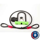 Abus Ultra Mini + Cobra Loop U-Lock Key 12mm 14.0cm x 15.0cm 5.5" x 5.9" SH34 Green; Cable 10mm 120cm 4'