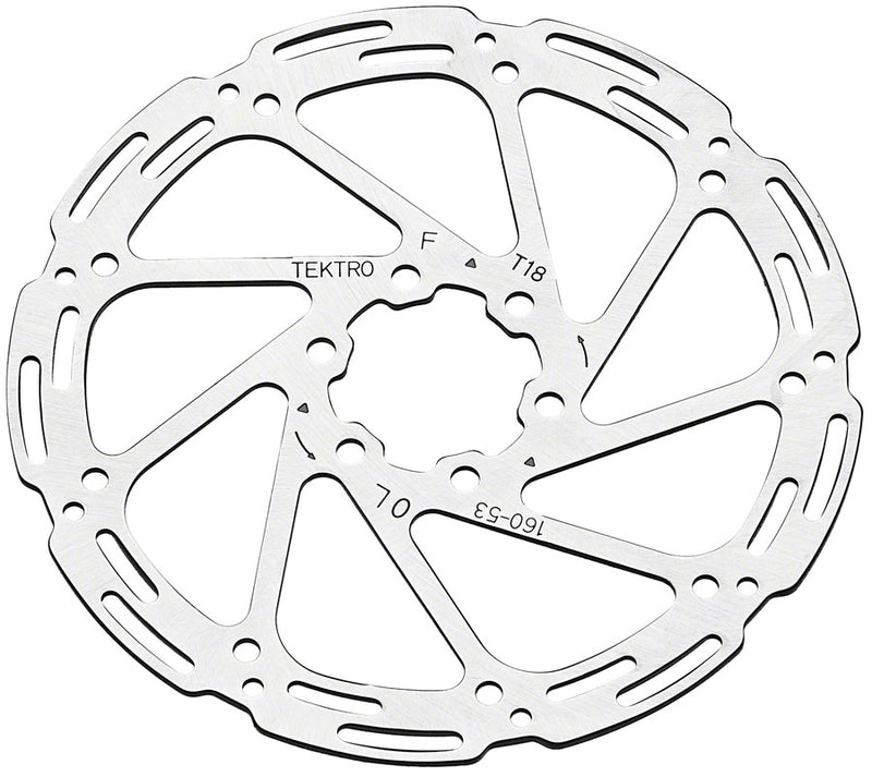 Tektro TR180-53 Disc Rotor - 180mm 6-Bolt 1.8mm Thickness For 4-Piston Calipers Silver