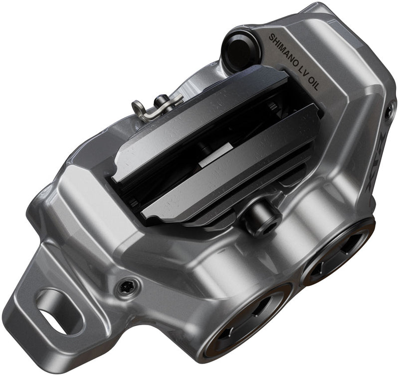 Shimano XTR BR-M9220 Enduro Disc Brake Caliper - Front Rear Post Mount 4-Piston Includes P04C-MF Finned Metal Pads