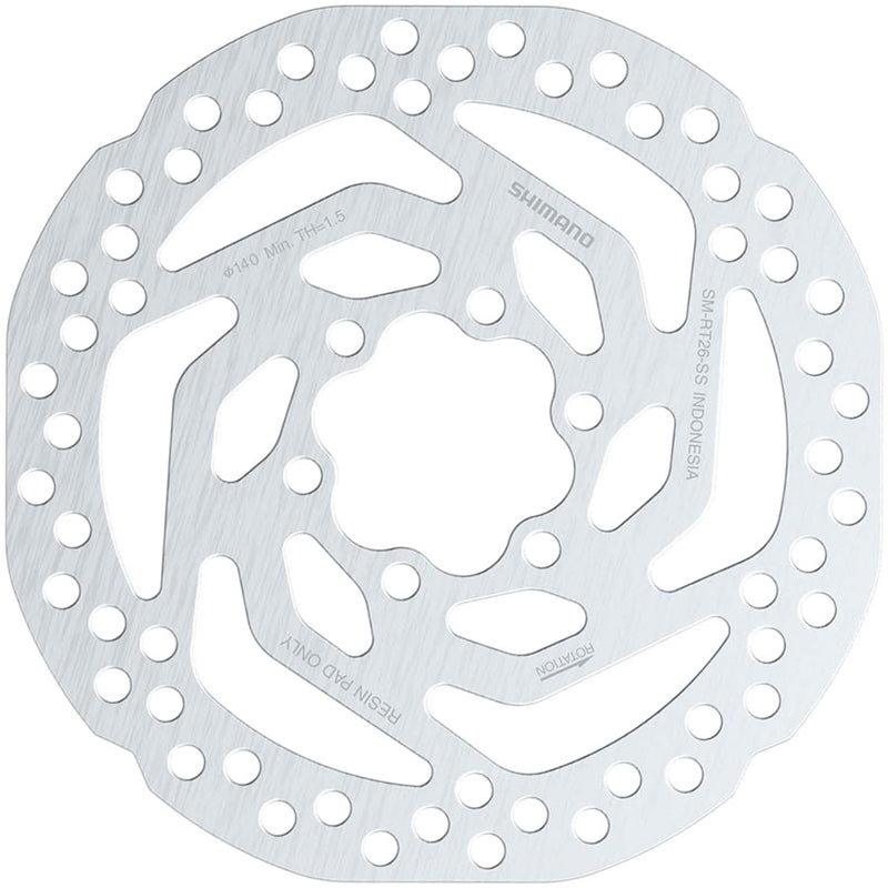 Shimano SM-RT26 SS Disc Brake Rotor - 140mm 6-Bolt Bolts Included For Resin Pad Only