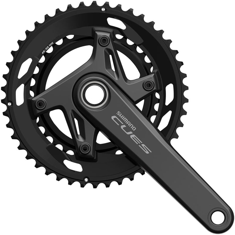 Shimano CUES FC-U6030-2 Crankset - 165mm 9/10-Speed 50/34t Asymmetric 110 BCD BLK