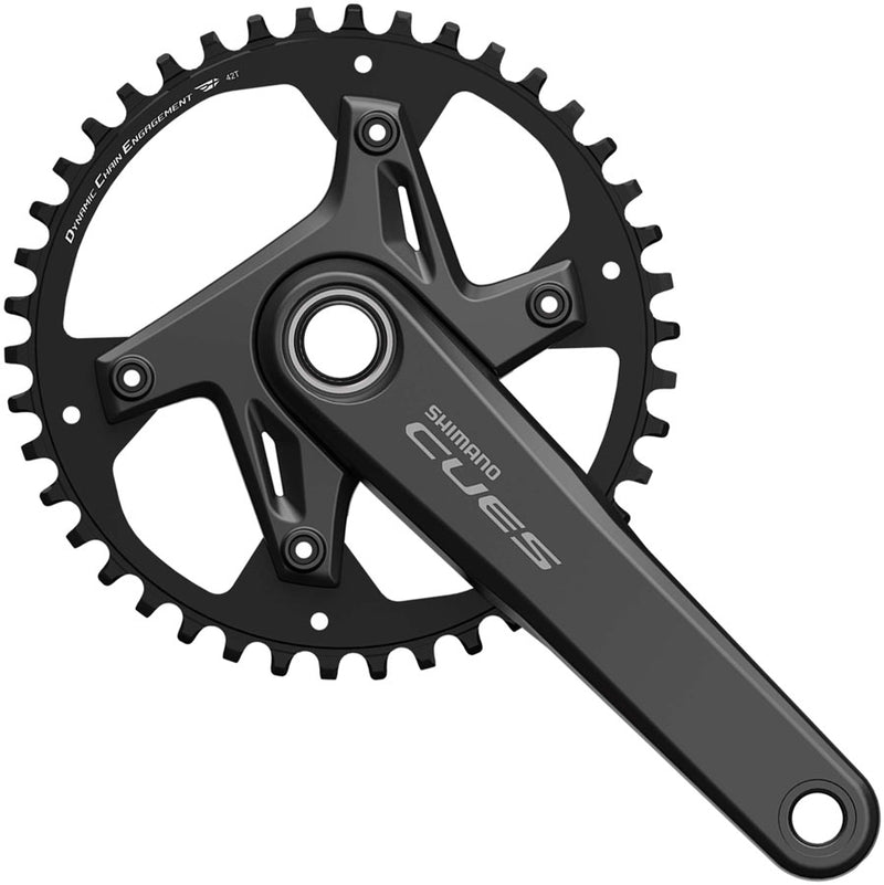 Shimano CUES FC-U6040-1 Crankset - 175mm 9/10/11-Speed 42t Asymmetric 110 BCD Hollowtech II Crankarms BLK