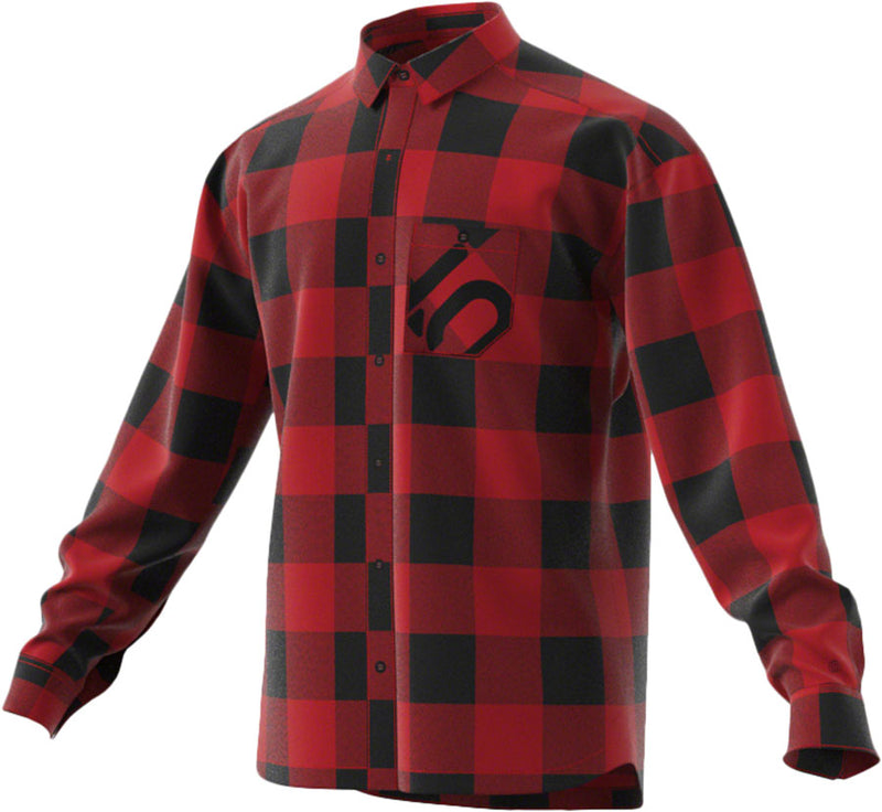 Five Ten Long Sleeve Flannel Shirt - Red/Black Medium