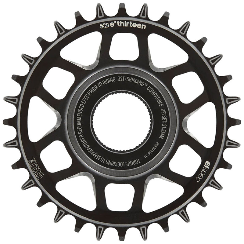 e*thirteen Helix Core e*spec  Chainring 32T Shimano Direct Mount 55mm Chainline 21.5mm Offset Shimano/Sram 11/12s Compatible BLK