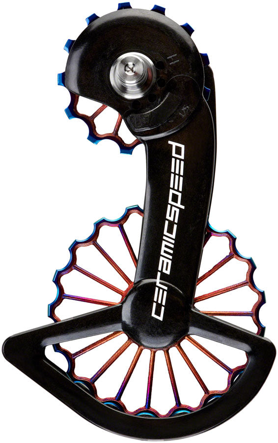 CeramicSpeed OSPW Pulley Wheel System Shimano Dura-Ace 9250/Ult 8150 - Coated Races 3D Printed Ti Pulley Carbon Cage Oil Slick PVD