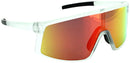 Optic Nerve Gravel Cat Sunglasses - Matte Crystal Frost Polarized Smoke Lens/Red Mirror