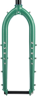Surly Dinner Fork - 27.5" 15x110mm Thru-Axle 1-1/8" Straight Steerer 420mm Axle To Crown Steel Illegal Smile Green