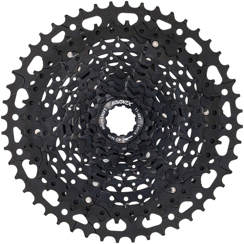 microSHIFT ADVENT X Cassette - 10 Speed 11-48t Black Alloy Spider