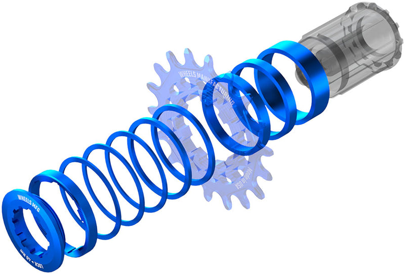 Wheels Manufacturing SOLO-HG Single Speed Conversion Kit - For HG Style Hubs Blue