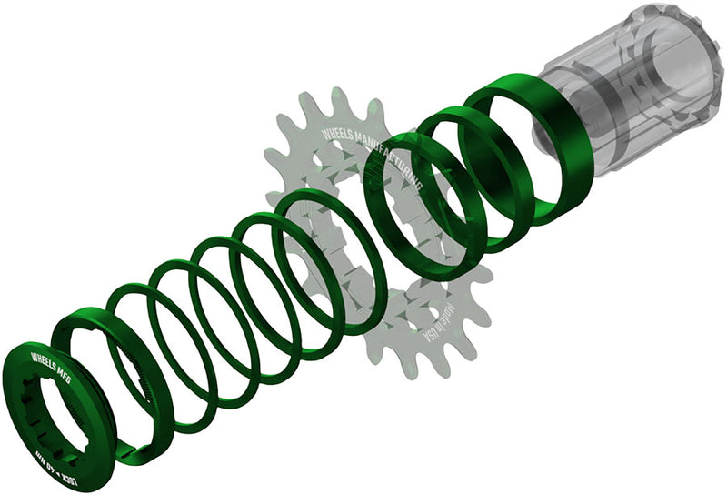 Wheels Manufacturing SOLO-HG Single Speed Conversion Kit - For HG Style Hubs Green