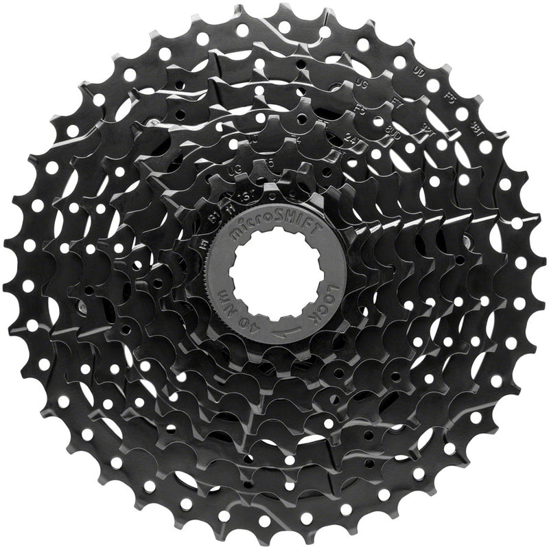 microSHIFT ADVENT Super Short Cassette - 9 Speed 11-38t Black ED Coated