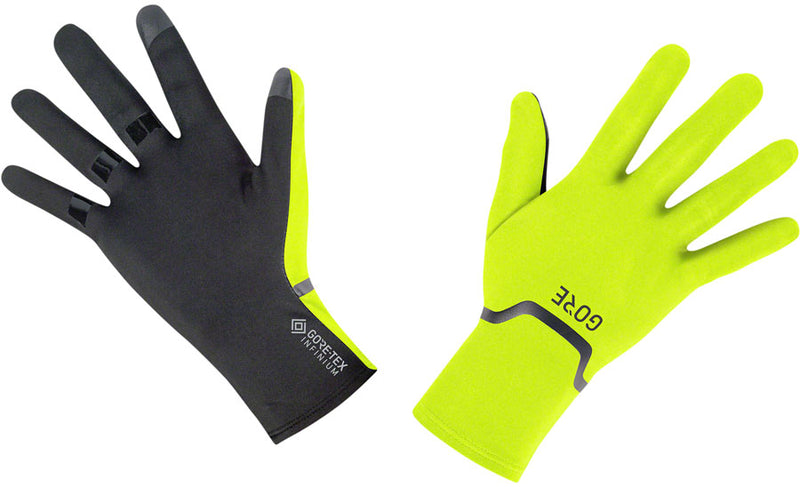 Gorewear Gore Tex Infinium Stretch Gloves - Yellow/Black Full Finger Small