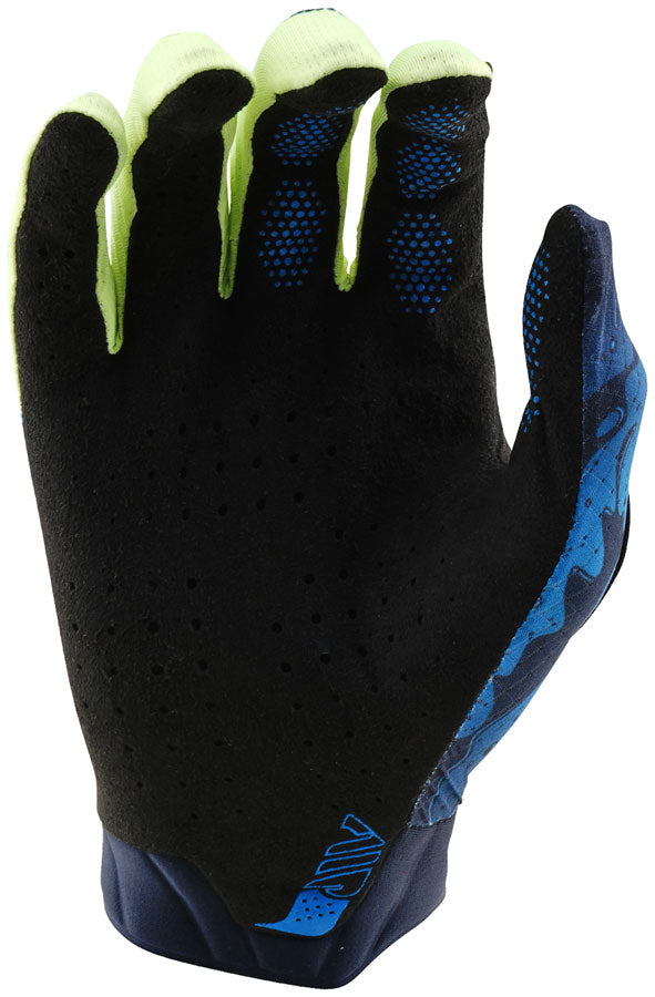 Troy Lee Designs Air Glove – Drip Glo Yellow / Dark Navy Small