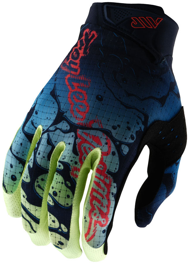 Troy Lee Designs Air Glove – Drip Glo Yellow / Dark Navy Large