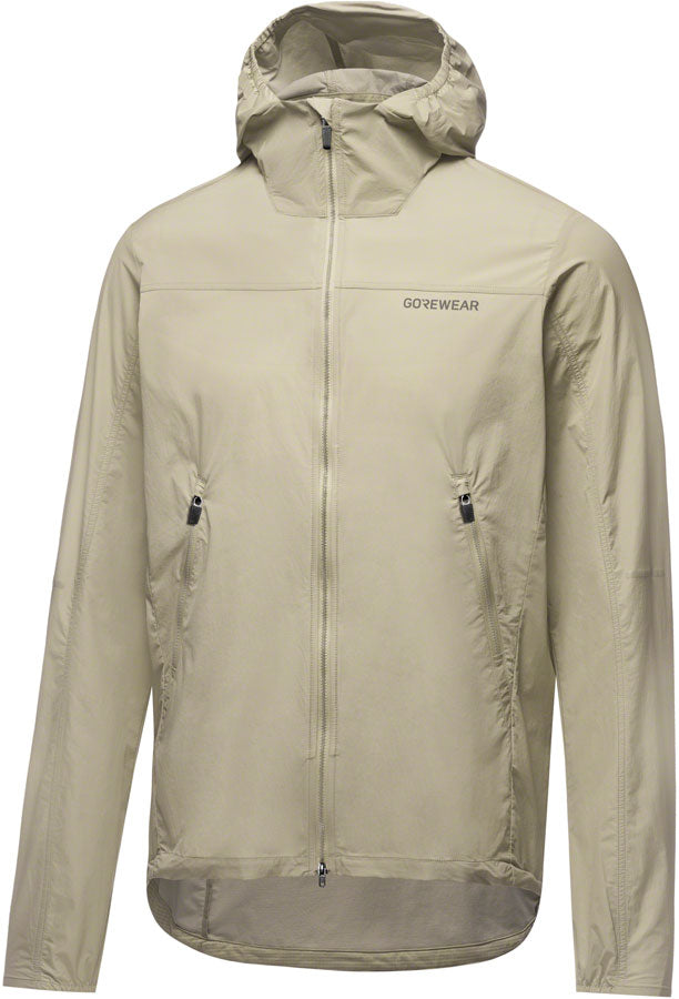 Gorewear Fernflow Hooded Windbreaker - Beige Mens X-Large
