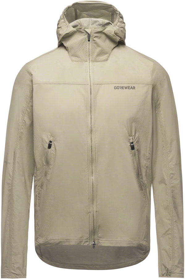 Gorewear Fernflow Hooded Windbreaker - Beige Mens X-Large