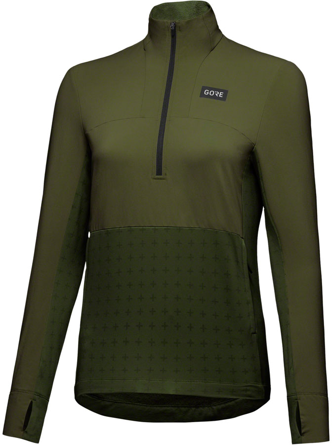 Gorewear Trail KPR Hybrid 1/2-Zip Jersey - Utility Green Womens Large