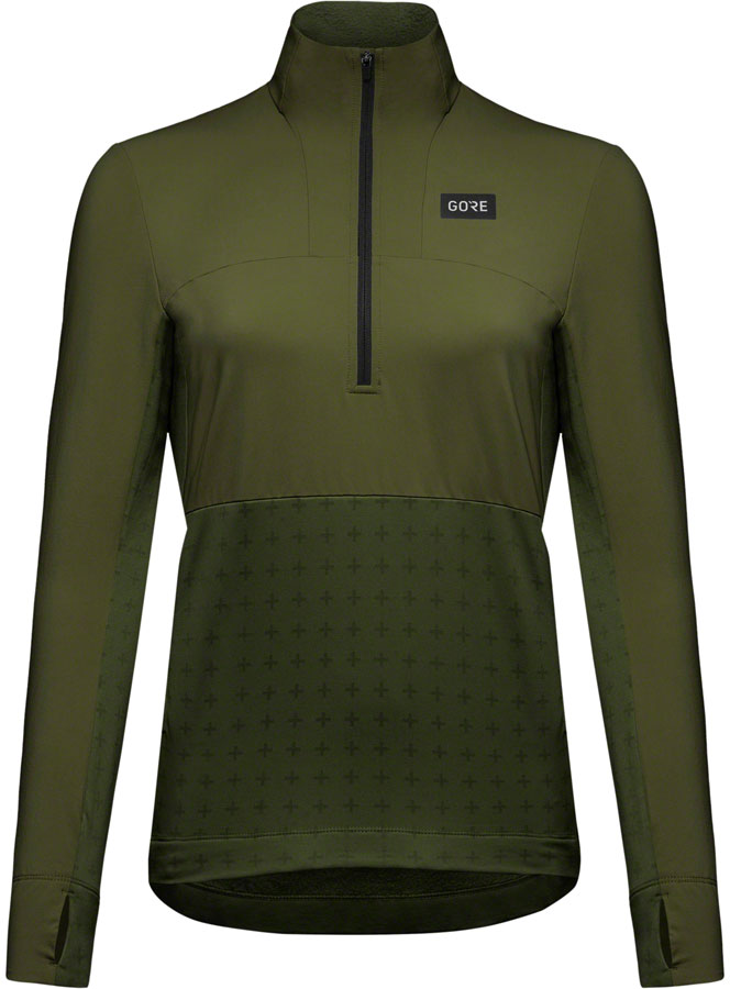 Gorewear Trail KPR Hybrid 1/2-Zip Jersey - Utility Green Womens Large