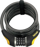 OnGuard Doberman Combo Cable Lock: 6' x 12mm Gray/Black/Yellow