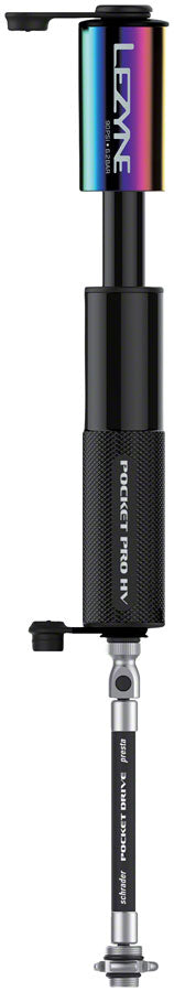Lezyne Pocket Drive Pro HV Mini Pump - Aluminium 90psi  Presta/Schrader With Mount Neo/BLK