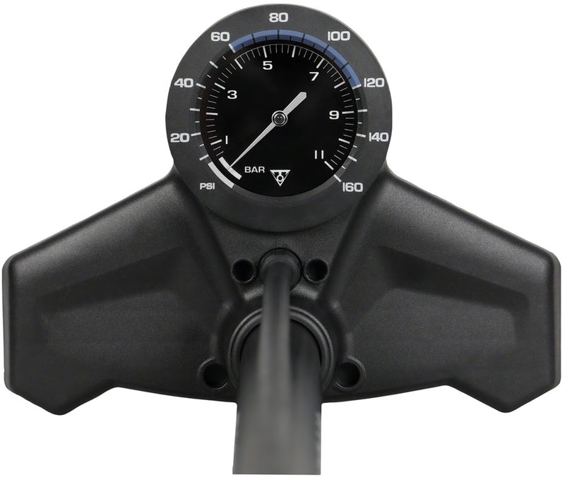 Topeak Joeblow Roadie Ex Floor Pump - Steel Barrel / Plastic Base 3.5" Base Mount Gauge 160 Psi /11 Bar Smarthead BLK/Blue