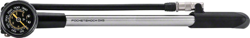 Topeak Pocket Shock DXG XL Shock Pump Analog SV 360psi 12` Aluminum Silver