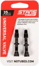 Stans Alloy Valve Stems - 35mm Pair Black