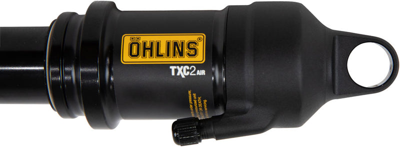 Ohlins TXC2 Rear Shock - Metric 165mm x 45mm Remote Actuated Twin-Tube Damper Adjustable Volume Air Spring Trunnion BLK