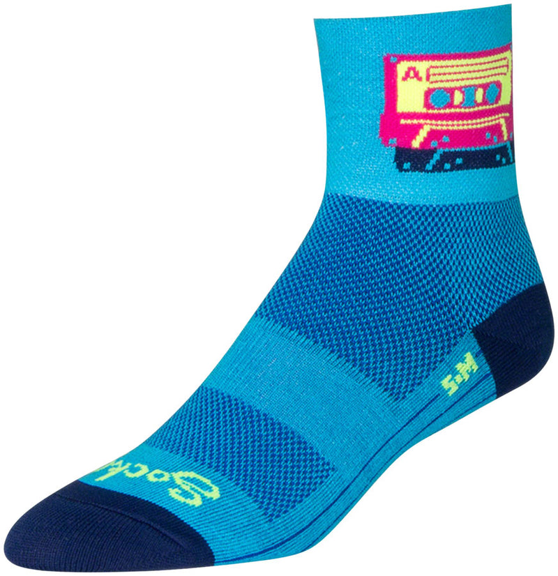 SockGuy Classic Mixtape Socks - 3" Blue/Pink Small/Medium