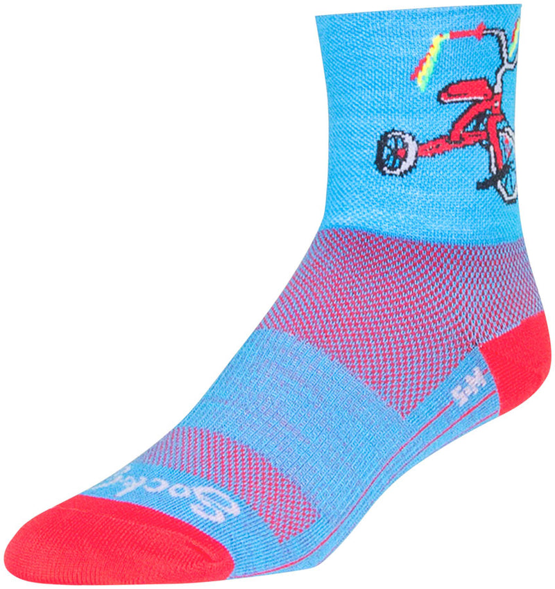 SockGuy Classic Trike Socks - 4" Blue/Red Small/Medium