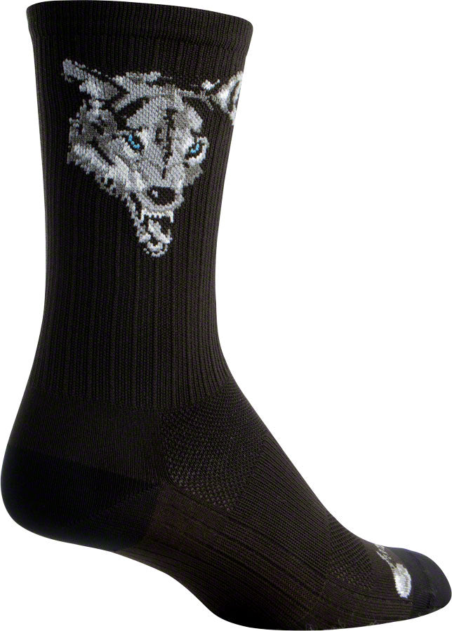 SockGuy SGX Wolf Socks - 6" Black Small/Medium