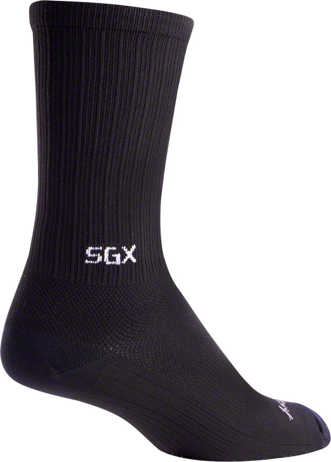 SockGuy SGX Black Socks - 6" Black Small/Medium