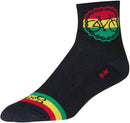 SockGuy Classic Rasta Ride Socks - 3" Black/Rasta Large/X-Large