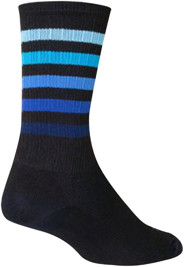 SockGuy SGX Deep Socks - 6" Black/Blue Small/Medium