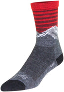 SockGuy Summit Wool Socks - 6" Gray/Red/White Small/Medium