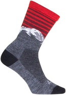 SockGuy Summit Wool Socks - 6" Gray/Red/White Small/Medium