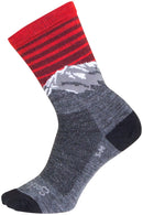 SockGuy Summit Wool Socks - 6" Gray/Red/White Small/Medium